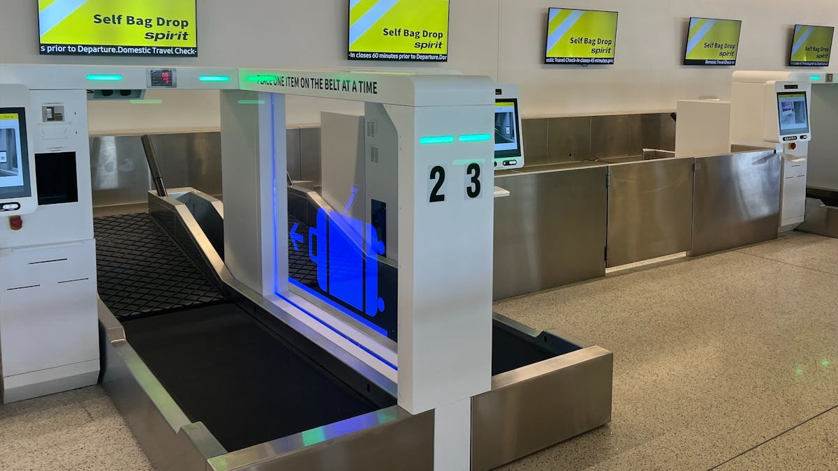 Spirit baggage check cheap in time