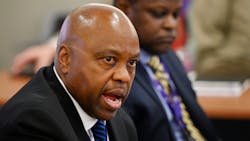 Denver International Airport CEO Phil Washington speaks during a news conference on Dec. 16, 2021, in Denver. Washington is the reported White House choice to head up the FAA. Denver International Airport CEO Phil Washington speaks during a news conference on Dec. 16, 2021, in Denver. Washington is the reported White House choice to head up the FAA.
