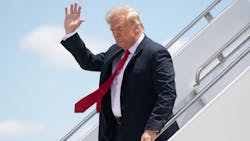 President Donald Trump disembarks from Air Force One upon arrival at Austin Straubel International Airport in Green Bay, Wisconsin, on June 25, 2020. President Donald Trump disembarks from Air Force One upon arrival at Austin Straubel International Airport in Green Bay, Wisconsin, on June 25, 2020.