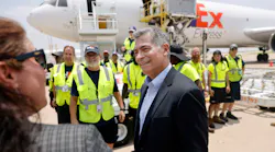 Health and Human Services (HHS) Secretary Xavier Becerra visited with and took photos with FedEx employees after making remarks after Operation Fly Formula flight a FedEx Express MD-11 charter flight from Cologne, Germany, arrived at DFW Airport, June 9, 2022. The air shipment of approximately 1.6 million 8-ounce bottle equivalents of Nestlé NAN SupremePro Stage 1 infant formula is being administered by the Biden Administration.