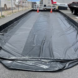 Interstate Products Inc. (IPI) is a supplier of airfield portable fuel spill containment berms to help with EPA and SPCC regulations and accommodate all size fuel trucks and tankers.