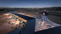 Selected from 10 global competition entries, the winning proposal for the largest dock of the internationally acclaimed Zurich airport is comprised predominantly of solid regional wood. The new Dock A and adjacent buildings designed by BIG, HOK, 10:8 architects, engineer Buro Happold, timber experts Pirmin Jung and aviation consultant NACO, seek to strengthen the airport’s continued status as the gateway of Switzerland. Selected from 10 global competition entries, the winning proposal for the largest dock of the internationally acclaimed Zurich airport is comprised predominantly of solid regional wood. The new Dock A and adjacent buildings designed by BIG, HOK, 10:8 architects, engineer Buro Happold, timber experts Pirmin Jung and aviation consultant NACO, seek to strengthen the airport’s continued status as the gateway of Switzerland.