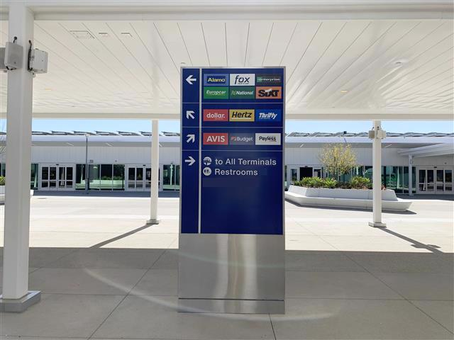 The Customer Service Plaza is on the top floor of the Consolidated Rent-A-Car facility.