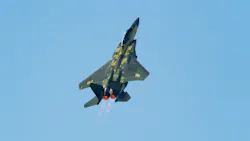 The updated F15-EX takes its first test flight on Feb. 2, 2021, over St. Louis.