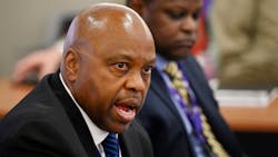 Denver International Airport CEO Phil Washington during a press conference at DIA Dec. 16, 2021. Denver International Airport CEO Phil Washington during a press conference at DIA Dec. 16, 2021.