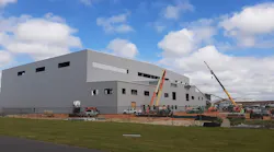 A new two-bay hangar is among new facilities still under construction at the expanded Airbus campus on the Mobile Aeroplex at Brookley.