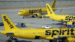Spirit Airlines jetliners are shown at Fort Lauderdale-Hollywood International Airport in late June. The airline&apos;s shareholders voted against an offer from Denver-based Frontier Airlines, which opens the door for a possible takeover from JetBlue Airways.