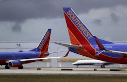Southwest Airline planes get ready for takeoff at Fort Lauderdale Airport on April 15, 2022. Southwest Airline planes get ready for takeoff at Fort Lauderdale Airport on April 15, 2022.