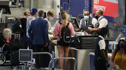 Travelers at the Delta Air Lines ticketing counter in August 2020 at Minneapolis-St. Paul International Airport in Bloomington, Minnesota.