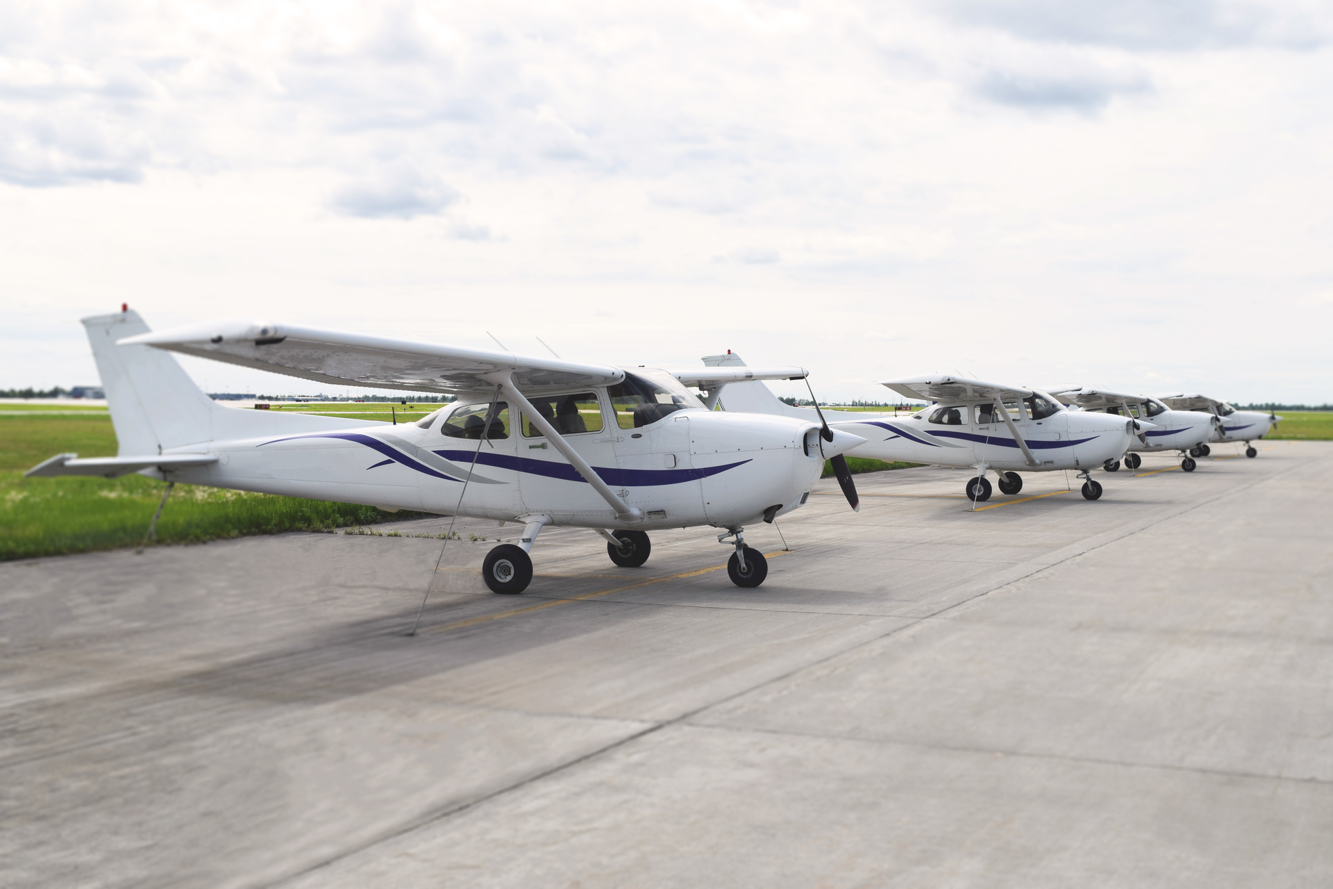 The newest additions to Fargo Jet Center&rsquo;s flight school fleet: four Cessna 172Rs.