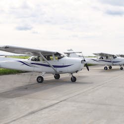 The newest additions to Fargo Jet Center&rsquo;s flight school fleet: four Cessna 172Rs.