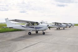 The newest additions to Fargo Jet Center’s flight school fleet: four Cessna 172Rs. The newest additions to Fargo Jet Center’s flight school fleet: four Cessna 172Rs.