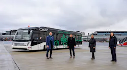 From left: Burkhardt Höfer, managing director of HAM Ground Handling; Kevin Fischer, Innovation Manager GATE; Miriam Schönrock, PR Manager GATE; and Laila Engler, sales manager and head of marketing, COBUS Industries.