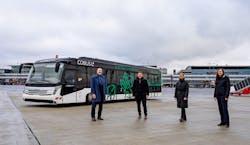 From left: Burkhardt Höfer, managing director of HAM Ground Handling; Kevin Fischer, Innovation Manager GATE; Miriam Schönrock, PR Manager GATE; and Laila Engler, sales manager and head of marketing, COBUS Industries. From left: Burkhardt Höfer, managing director of HAM Ground Handling; Kevin Fischer, Innovation Manager GATE; Miriam Schönrock, PR Manager GATE; and Laila Engler, sales manager and head of marketing, COBUS Industries.
