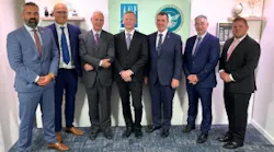 Executives from various transportation organizations collaborate on a framework for transportation security in Europe. From left to right: Sébastien Colmant, ACI EUROPE, Richard Dempers, Heathrow Airport/ Managing Director Rheinberry Ltd., Johan Merten, Budapest Airport, John Christian Paulshus, Avinor, David Pekoske, TSA Administrator, Ken Mann, EOS, Eugene Kramer, Heathrow Airport.