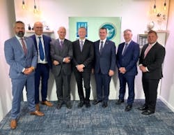 Executives from various transportation organizations collaborate on a framework for transportation security in Europe. From left to right: Sébastien Colmant, ACI EUROPE, Richard Dempers, Heathrow Airport/ Managing Director Rheinberry Ltd., Johan Merten, Budapest Airport, John Christian Paulshus, Avinor, David Pekoske, TSA Administrator, Ken Mann, EOS, Eugene Kramer, Heathrow Airport. Executives from various transportation organizations collaborate on a framework for transportation security in Europe. From left to right: Sébastien Colmant, ACI EUROPE, Richard Dempers, Heathrow Airport/ Managing Director Rheinberry Ltd., Johan Merten, Budapest Airport, John Christian Paulshus, Avinor, David Pekoske, TSA Administrator, Ken Mann, EOS, Eugene Kramer, Heathrow Airport.