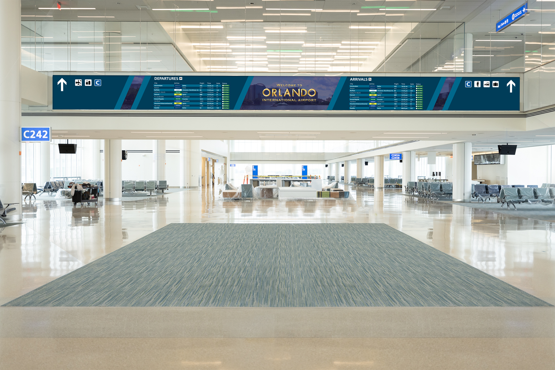 Bold visual communication strategy will accompany travelers across the Orlando International Airport with content, video walls and solutions by Synect.