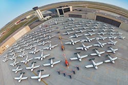 UND’s fleet of aircraft is seen gathered at the University’s location at Grand Forks International Airport. UND’s fleet of aircraft is seen gathered at the University’s location at Grand Forks International Airport.