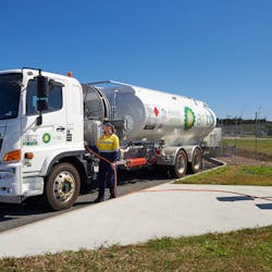 Air BP&rsquo;s new custom-designed all-electric refueling vehicle at Brisbane Airport.