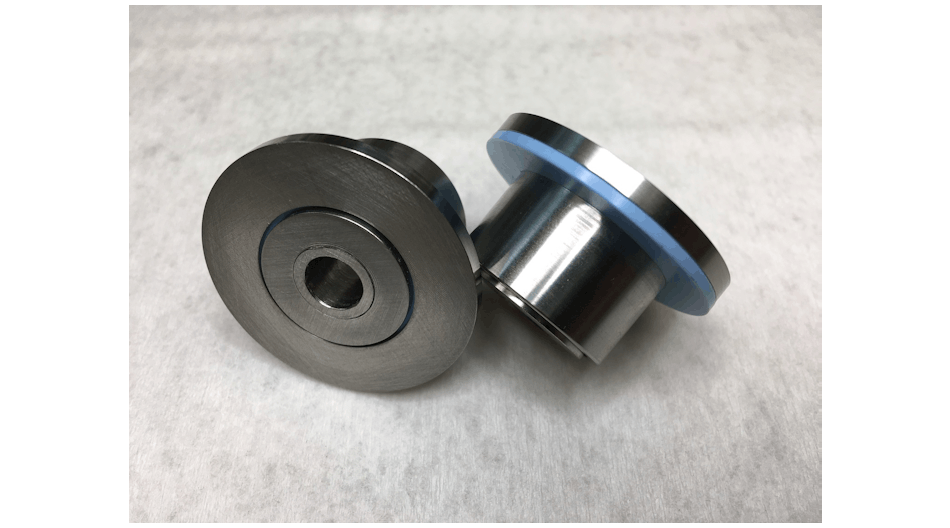 A King Air flap roller left with a AeroTough GF thermoplastic polymer bearing from Marsh Brothers Aviation