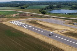 The Metropolitan Airports Commission (MAC) is celebrating the opening of a new 3,500-foot runway at Lake Elmo Airport (21D). The new runway opened to air traffic on July 20. The Runway 14-32 is 650 feet longer than the previous runway, which will be converted to a taxiway in the final phase of the project.
