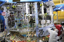Orion ESM integration in cleanroom in Bremen Orion ESM integration in cleanroom in Bremen