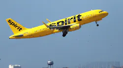 A Spirit Airlines Airbus A320-232 takes off at the Orlando International Airport in November 2020.
