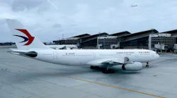 A China Eastern Airlines Airbus A330-243 is seen at gate at Los Angeles International Airport on April 24, 2021.
