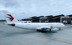 A China Eastern Airlines Airbus A330-243 is seen at gate at Los Angeles International Airport on April 24, 2021. A China Eastern Airlines Airbus A330-243 is seen at gate at Los Angeles International Airport on April 24, 2021.