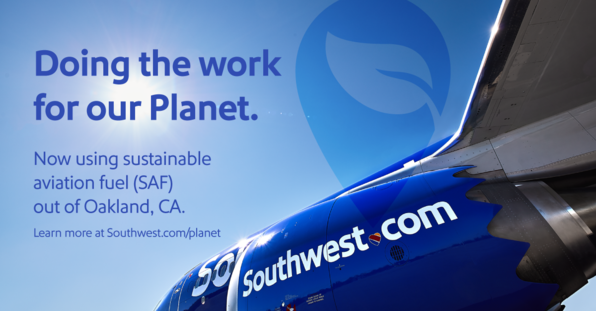 Southwest Airlines Is the First Commercial Airline To Bring Sustainable Aviation Fuel to OAK