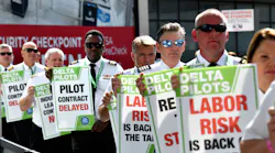 September 1, 2022 Atlanta - Delta pilots conduct informational picketing at the south terminal at Hartsfield-Jackson Atlanta International Airport ahead of the busy Labor Day travel weekend as they push for a new labor contract on Thursday, September 1, 2022.