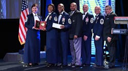 SAN ANTONIO, Texas – Master Sgt. Crystal Bateman, second from left, 402nd Aircraft Maintenance Group first sergeant, receives the 2021 U.S. Air Force First Sergeant of the Year award from Chief Master Sergeant of the Air Force Joanne Bass, left, at San Antonio Texas, Aug. 27, 2022. A first sergeant is a key leader serving who is the dedicated focal point for all readiness, health, morale, welfare, and quality-of-life issues within their organizations. SAN ANTONIO, Texas – Master Sgt. Crystal Bateman, second from left, 402nd Aircraft Maintenance Group first sergeant, receives the 2021 U.S. Air Force First Sergeant of the Year award from Chief Master Sergeant of the Air Force Joanne Bass, left, at San Antonio Texas, Aug. 27, 2022. A first sergeant is a key leader serving who is the dedicated focal point for all readiness, health, morale, welfare, and quality-of-life issues within their organizations.
