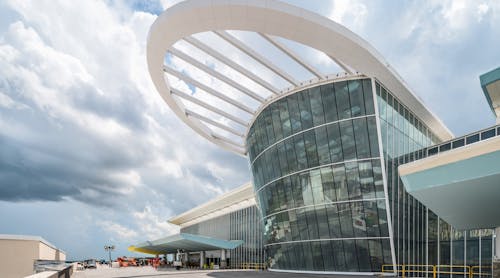 Construction 2022 &ndash; The Prow, the signature element of Terminal C&apos;s curbside, will set an uplifting tone and help usher ambient natural light deep into the ticketing hall.