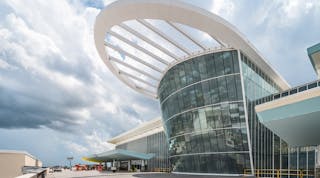 Construction 2022 &ndash; The Prow, the signature element of Terminal C&apos;s curbside, will set an uplifting tone and help usher ambient natural light deep into the ticketing hall.