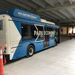 At MCI two 300 kW wireless inductive chargers will be located at shuttle bus stops at the new terminal (just outside of the baggage claim area).
