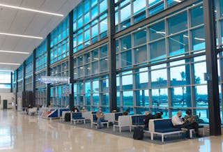 SageGlass smart windows in operation at Brownsville South Padre Island International Airport.