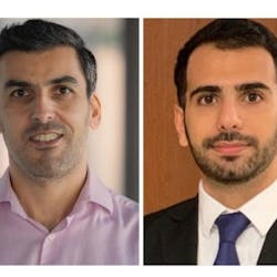 At left, Hadi Ghasemi, Cullen Associate Professor of Mechanical Engineering, and doctoral student, Sina Nazifi, are reporting a new deicing spray in which detachment can be accurately controlled and accelerated.
