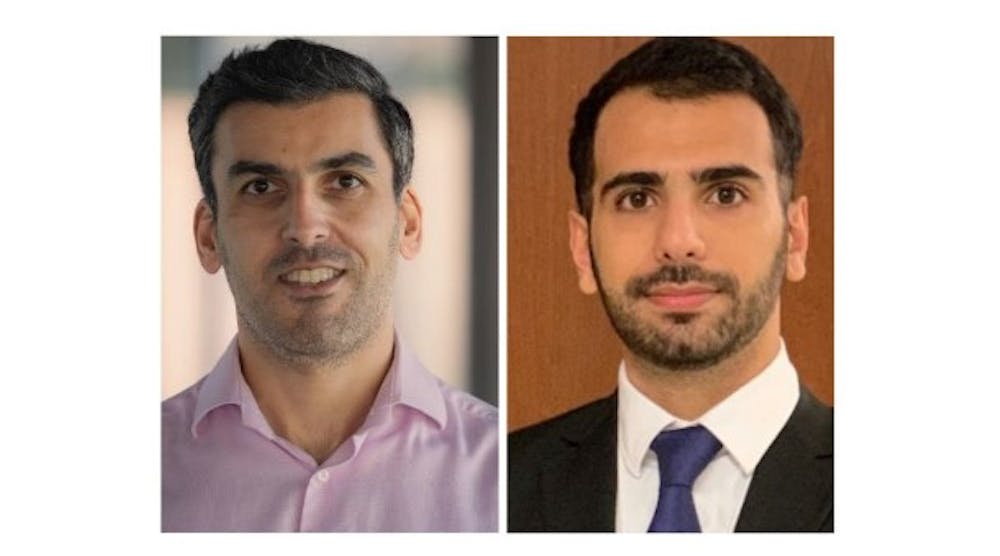 At left, Hadi Ghasemi, Cullen Associate Professor of Mechanical Engineering, and doctoral student, Sina Nazifi, are reporting a new deicing spray in which detachment can be accurately controlled and accelerated.