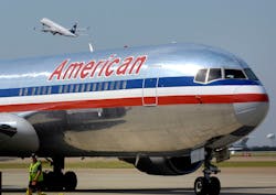 An American Airlines jet at Dallas-Fort Worth International Airport. An American Airlines jet at Dallas-Fort Worth International Airport.