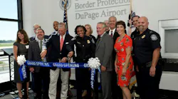 The DuPage Airport Authority (DAA) board of commissioners and staff gathered with representatives from the City of West Chicago, DuPage County and U.S. Customs and Border Protection to cut the ribbon on a new, $1.3 million Customs and Border Protection (CBP) facility, improving international arrivals at the airport.