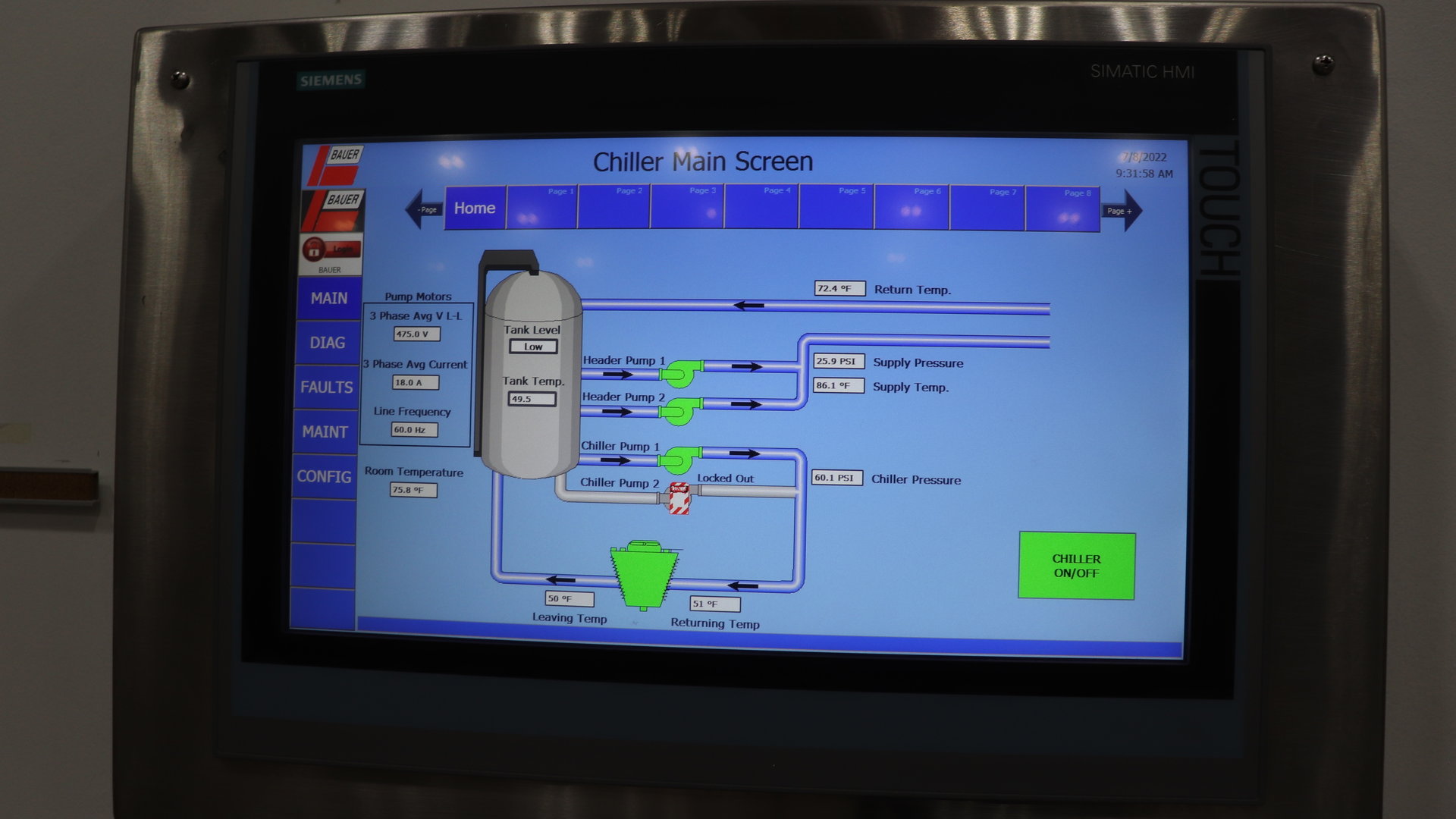 The 19 Inch Simatic Hmi Comfort Panel Is Mounted Outside The Bauer Engineering Office Door So Staff Can Easily Check The Status Of Various Testing Stations 63580963041d8