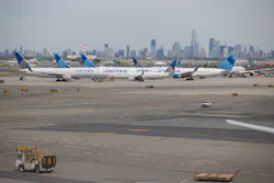 United Airlines airliners are seen at Newark Liberty Airport where the busiest runway for departing flights is schedule to be rehabilitated.