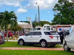 A view of the scene of a small plane crashed into a house located at 2200 block of Jamaica Drive near North Perry Airport in Pembroke Pines on Monday, Oct. 17, 2022, in Miramar, Florida.