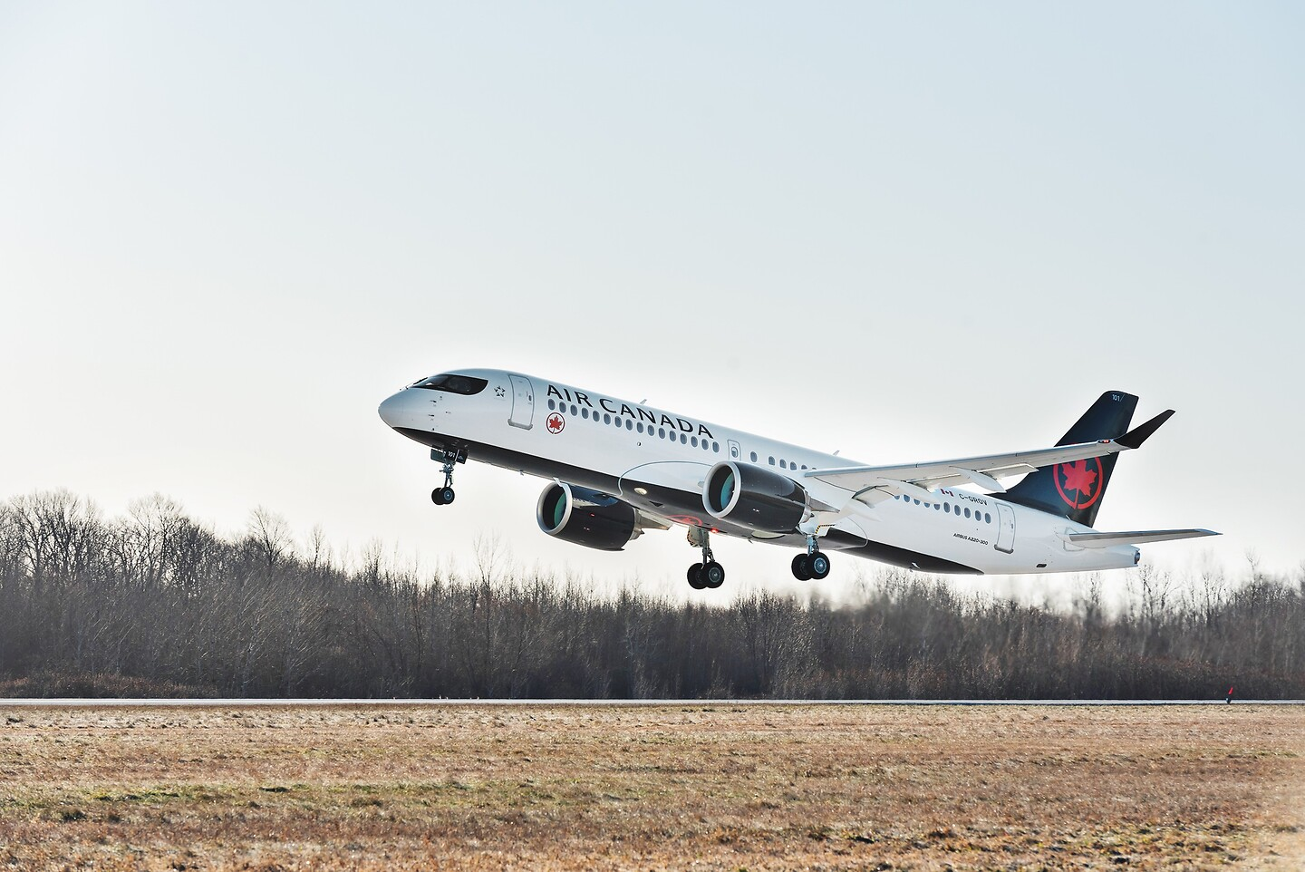 Air Canada A220 300 Takes Off