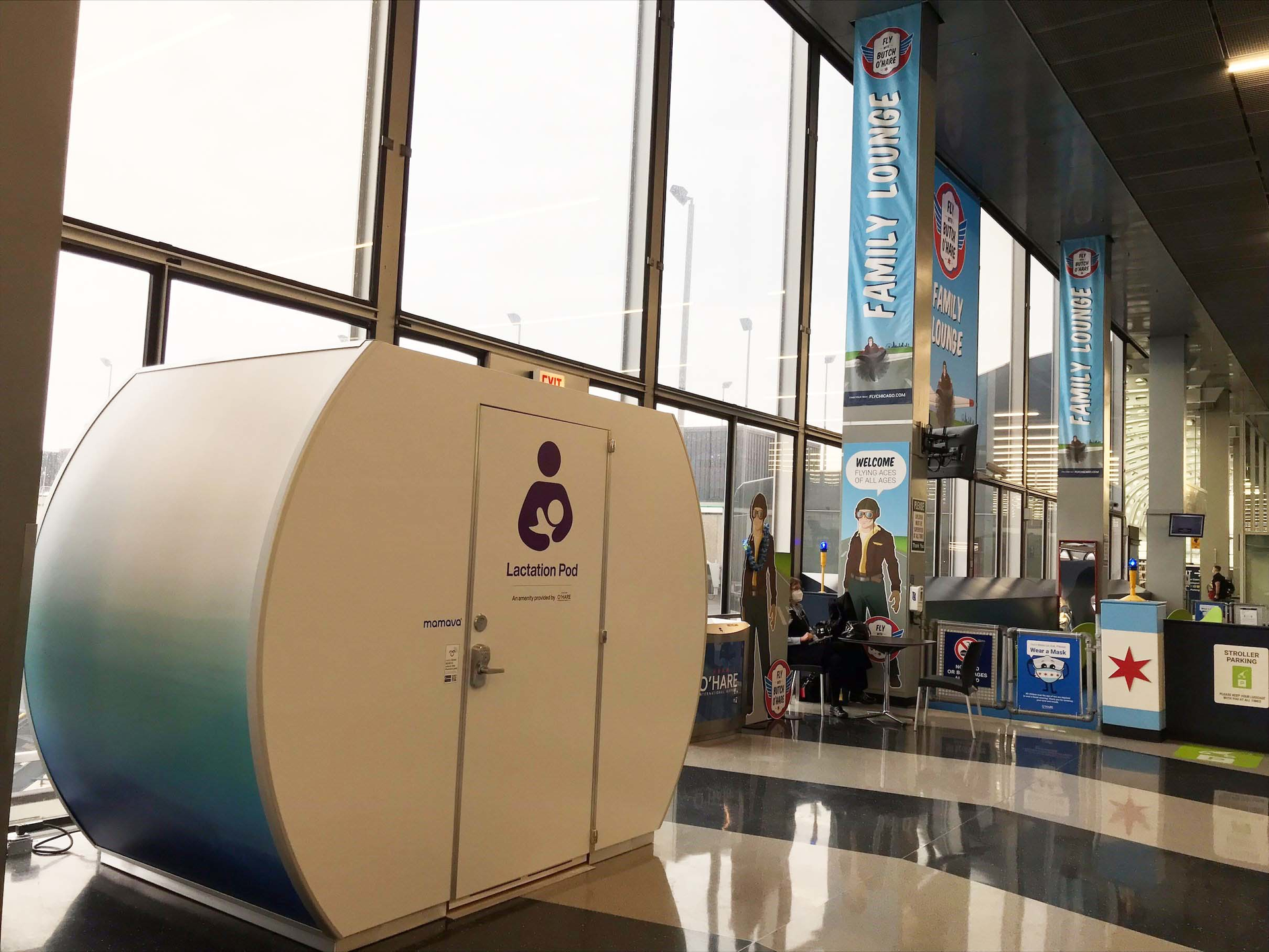 Mamava freestanding lactation space.