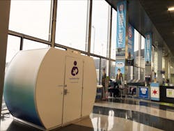 Mamava freestanding lactation space. Mamava freestanding lactation space.