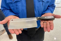 A cleaver that a traveler brought to a TSA checkpoint at BWI Airport recently.