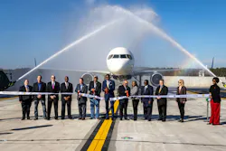 Atlanta Mayor Andre Dickens (Center) participates in a ribbon-cutting for a new Taxiway Improvement at Hartsfield-Jackson Atlanta International Airport Tuesday, Nov. 1, 2022. Atlanta Mayor Andre Dickens (Center) participates in a ribbon-cutting for a new Taxiway Improvement at Hartsfield-Jackson Atlanta International Airport Tuesday, Nov. 1, 2022.