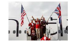 Virgin Atlantic founder and president Sir Richard Branson greets the crowd, after an airplane lands at Tampa International Airport on Wednesday, Nov. 2, 2022, in Tampa.