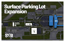 Construction has begun on three new parking lots, totaling 900 spaces, at Syracuse Hancock International Airport.
